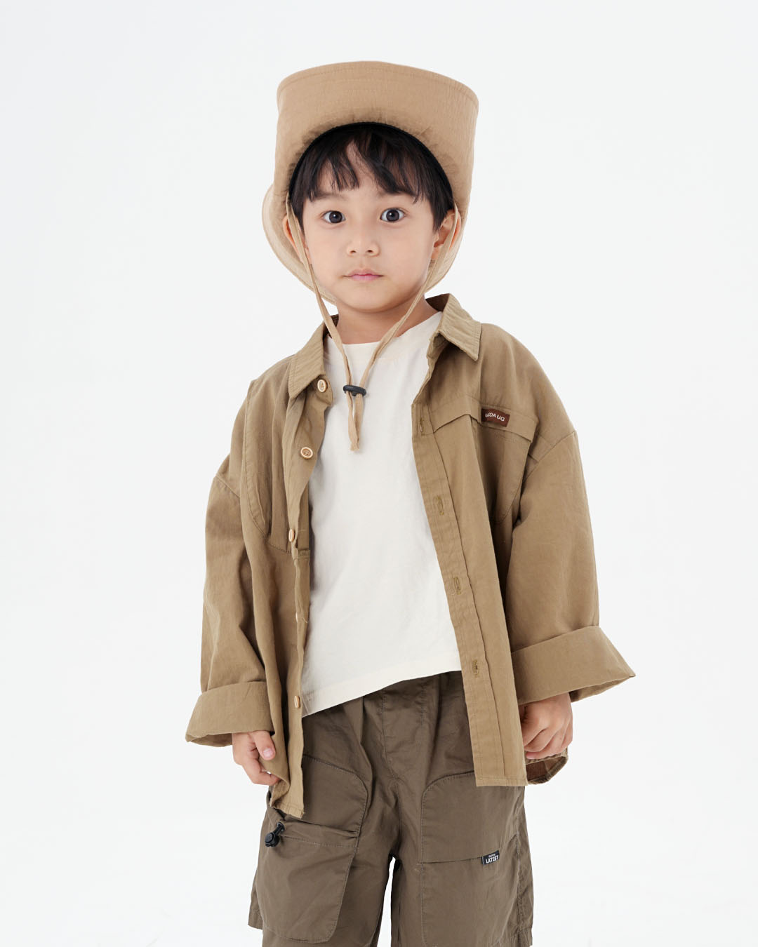 JOPI Kids' Mountain Workwear Style Asymmetrical Pocket Shirt 2 y-8y