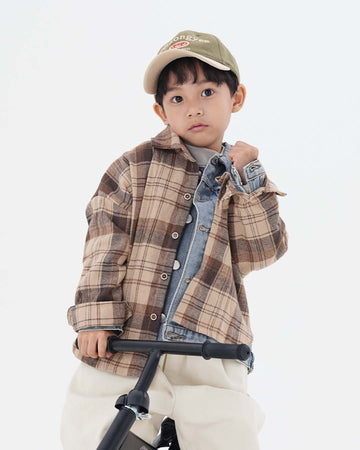 JOPI Kids' Trendy Retro Plaid Shirt 2y-10y