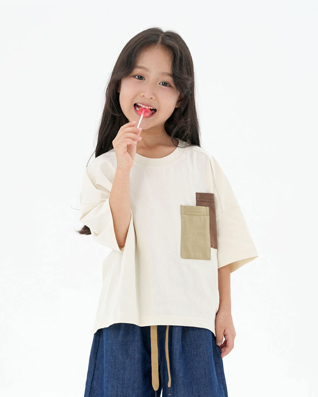 JOPI Kids' Mountain Double Pocket Patchwork T-shirt 2y-9y