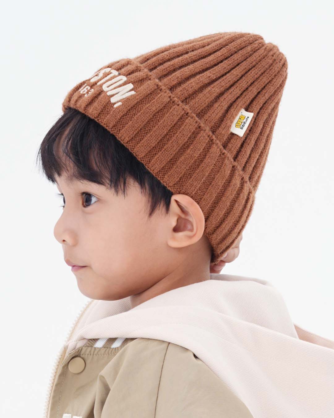 JOPI Kids' Japanese Style Letter Ribbed Knit Hat