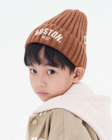 JOPI Kids' Japanese Style Letter Ribbed Knit Hat