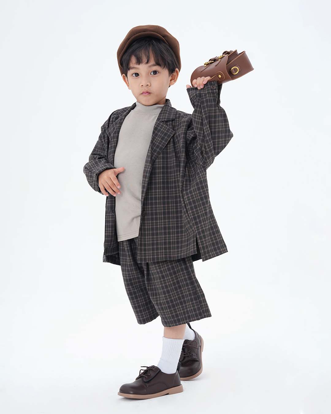 JOPI Kids' Plaid Suit Shorts Set 2y-9y