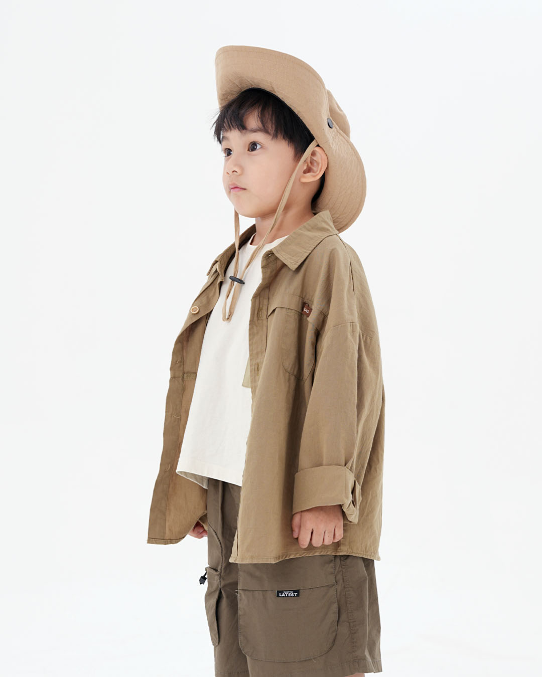 JOPI Kids' Mountain Workwear Style Asymmetrical Pocket Shirt 2 y-8y