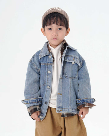 JOPI Kids' Trendy Light Blue Denim Jacket 3y-11y